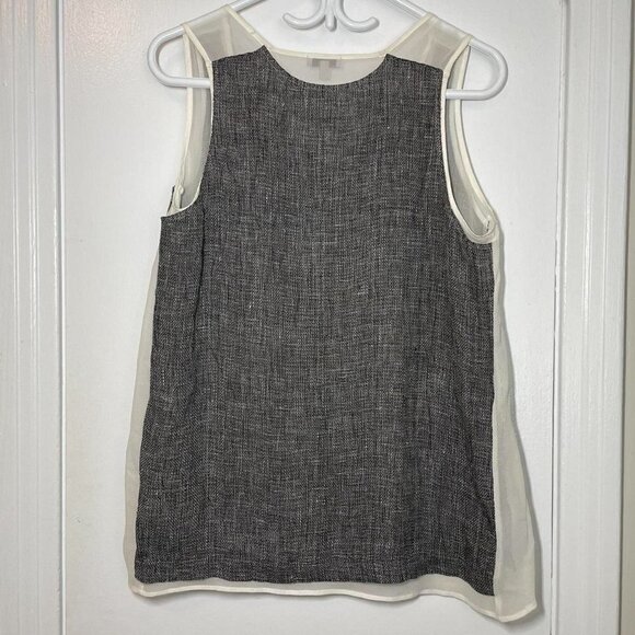 Clu Grey Sleeveless Linen Top with Sheer Lining size M - Picture 5 of 6